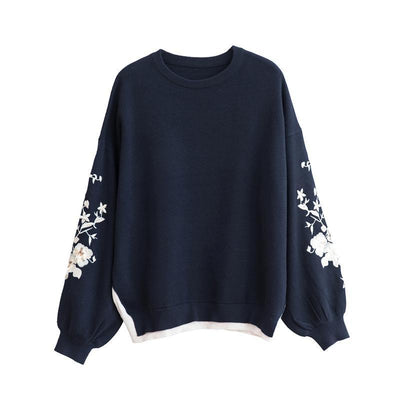 BABAKUD Autumn Winter Embroidery Vintage Loose Women's Sweater