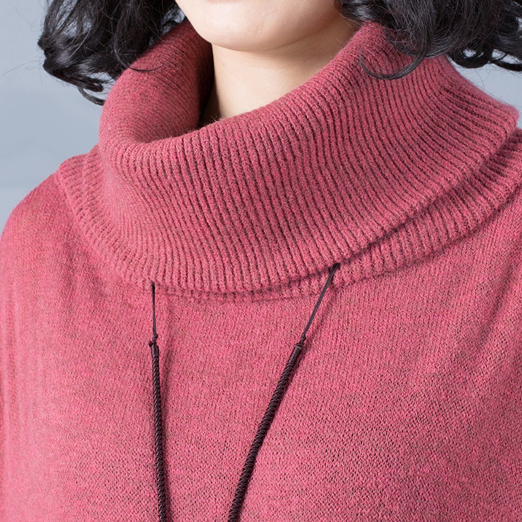 BABAKUD Autumn Winter High Collar Stitching Sweater Linen Dress 2019 October New 