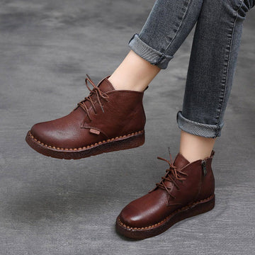 Babakud Women Autumn Winter Retro Handmade Boots