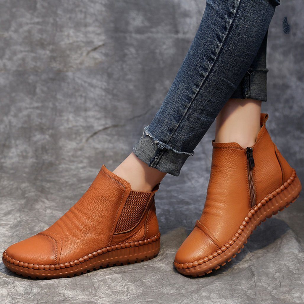 BABAKUD Autumn Winter Women's Flat Soft Bottom Boots