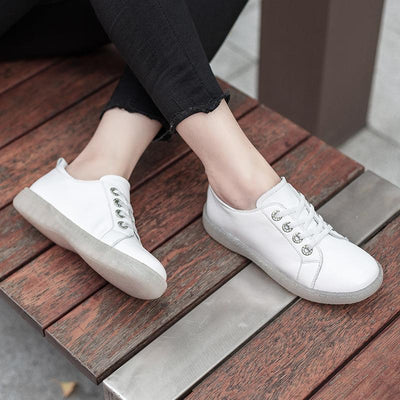 Babakud Casual Flat Leather Soft Bottom Women Shoes 35-41 2019 July New 35 White 