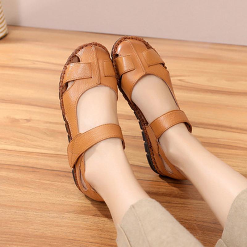 Babakud Comfortable Velcro Leather Retro Sandals 35-43