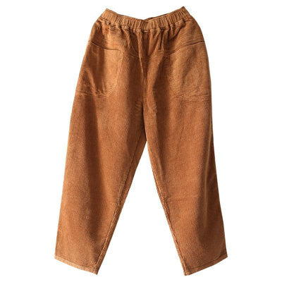 BABAKUD Cotton Corduroy Radish Pants Women Casual Harlan Pants 