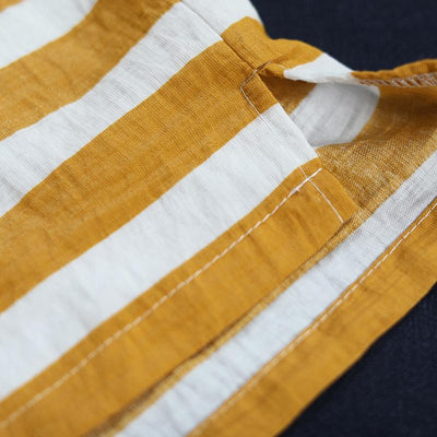 Babakud Cotton Linen Loose Stripe T-Shirt