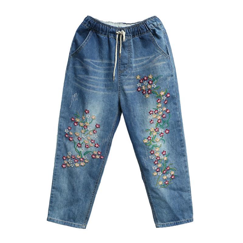 Babakud Denim Retro Embroidery Ethnic Jeans