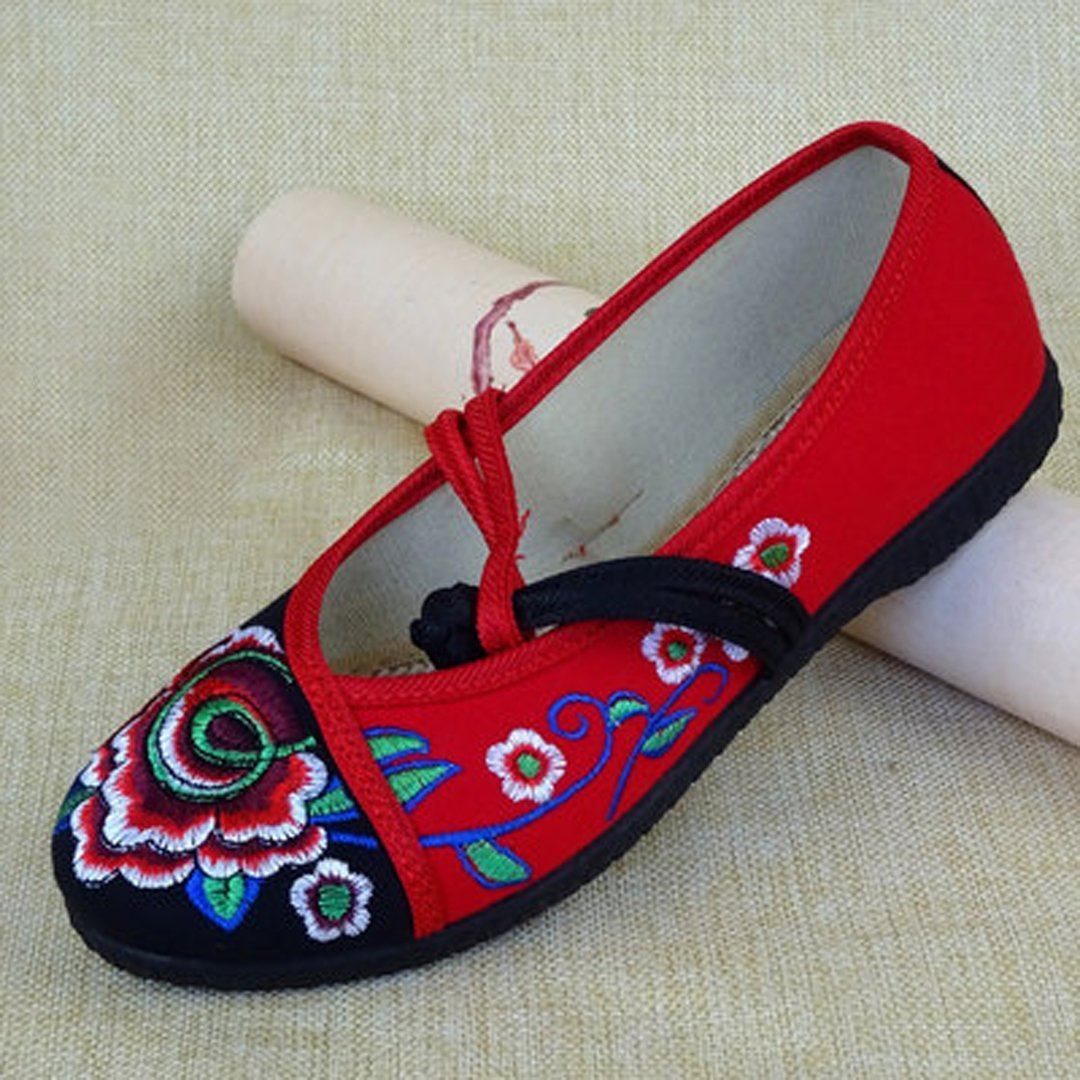 Babakud Embroidery Casual Cloth Shoes With Belts 2019 July New 