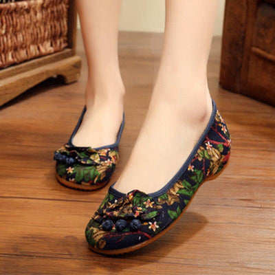 Babakud Ethnic Embroidery Soft Women Shoes 34-41 2019 Jun New 34 Blue 