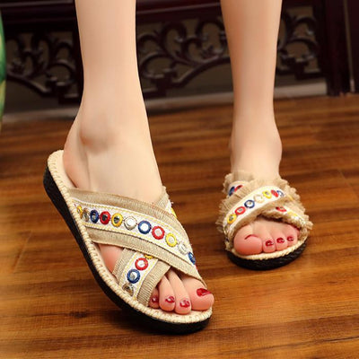 Babakud Ethnic Embroidery Summer Slippers 35-41