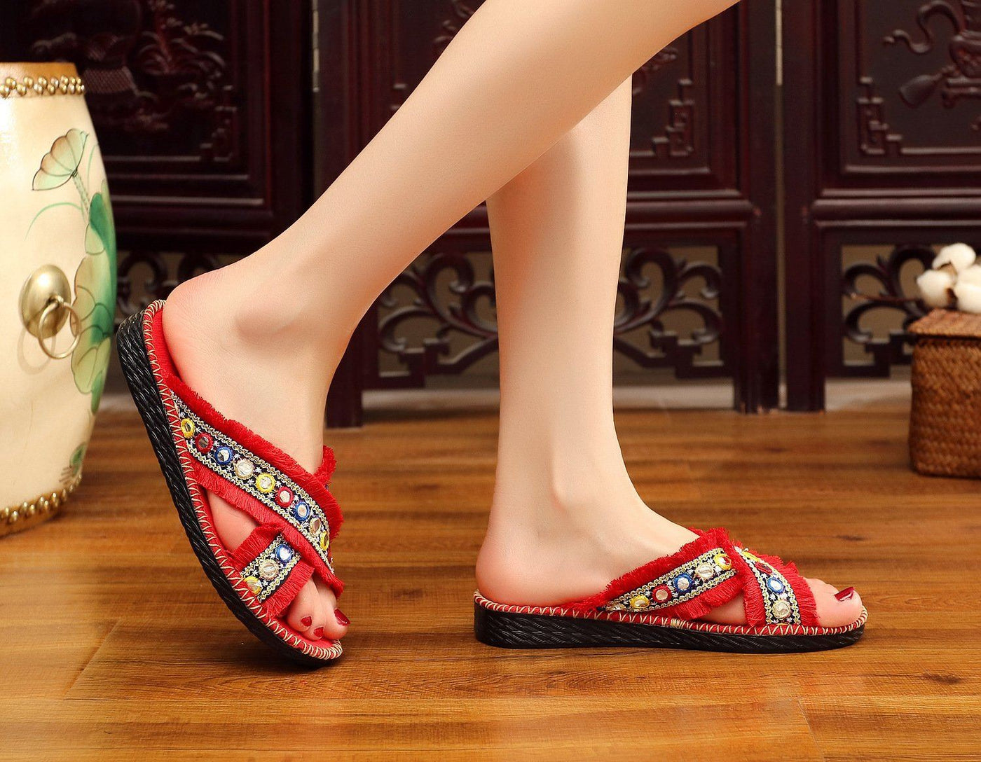 Babakud Ethnic Embroidery Summer Slippers 35-41