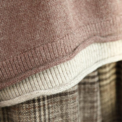 BABAKUD Fake Two-Piece Design Comfortable Bat-Sleeve Loose Sweater