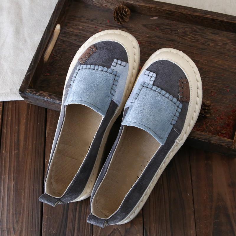 Babakud Flat Casual Handmade Comfortable Women Shoes 2019 Jun New 35 Gray 