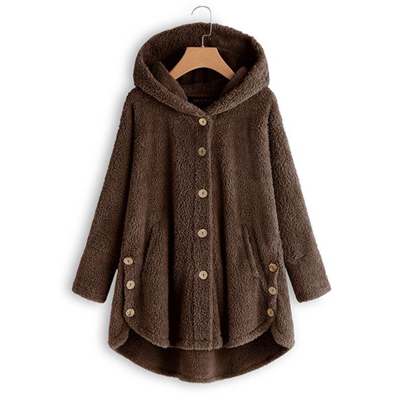 BABAKUD Fluffy Coats Autumn Winter Women Jackets Female Casual 2019 October New S Coffee 