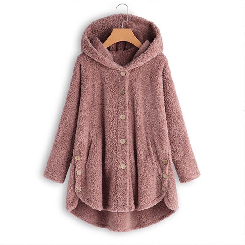 BABAKUD Fluffy Coats Autumn Winter Women Jackets Female Casual 2019 October New S Pink 