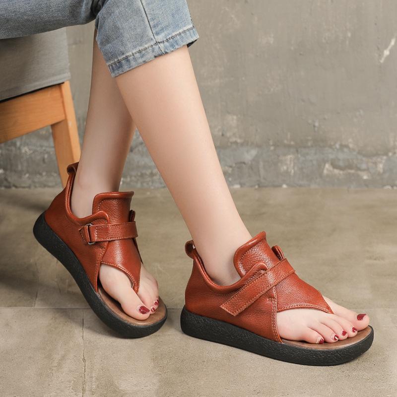 Babakud Handmade Leather Soft Bottom Vintage Sandals 2019 Jun New 35 Brown 