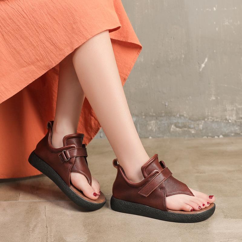 Babakud Handmade Leather Soft Bottom Vintage Sandals 2019 Jun New 35 Coffee 