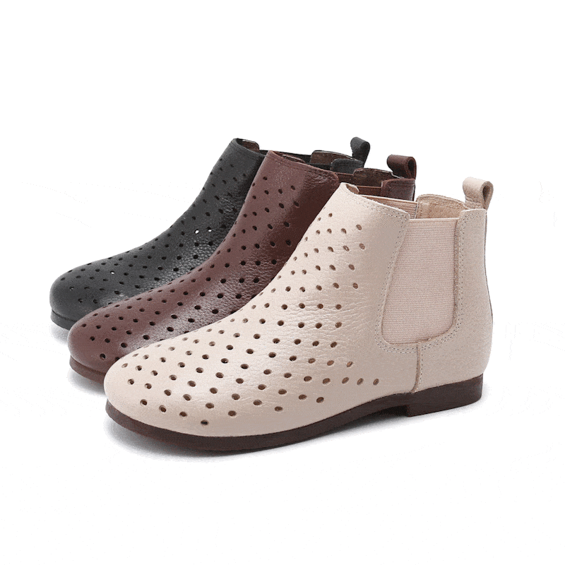 Babakud Handmade Retro Leather Soft Short Hollow Boots 35-41 2019 July New 