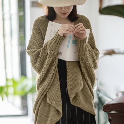 BABAKUD Knitted Spring Autumn Bat Seeves Sweater Cardigan