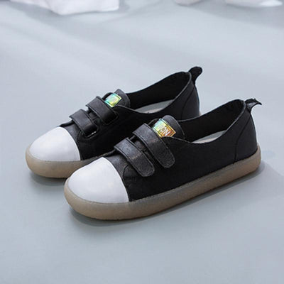 Babakud Leather Flat Soft Bottom Velcro Casual Shoes 34-41 2019 July New 34 Black 