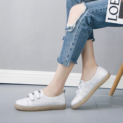 Babakud Leather Flat Soft Bottom Velcro Casual Shoes 34-41 2019 July New 