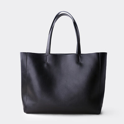 Babakud Leather Handmade Large capacity Commuter Tote Bag ACCESSORIES One Size Black 
