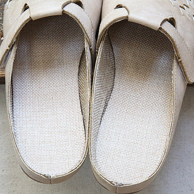 Babakud Leather Linen Flats Cotton Linen Sole Slippers 2019 July New 