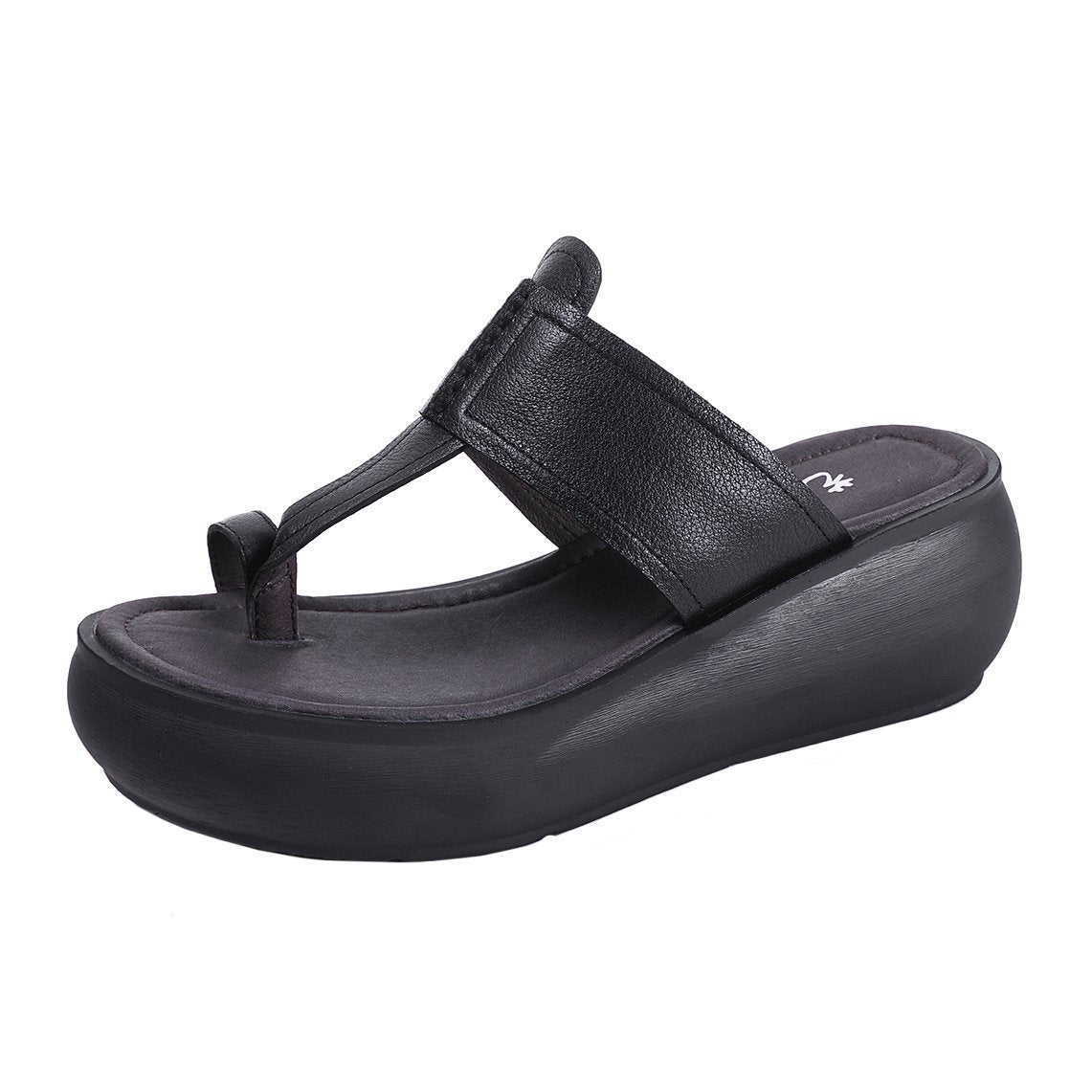 Babakud Leather Platform Retro Leisure Comfortable Slippers 2019 July New 
