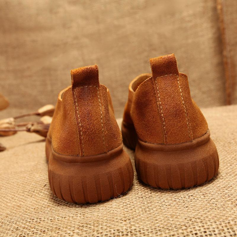 Babakud Leather Retro Soft Bottom Flat Casual Shoes