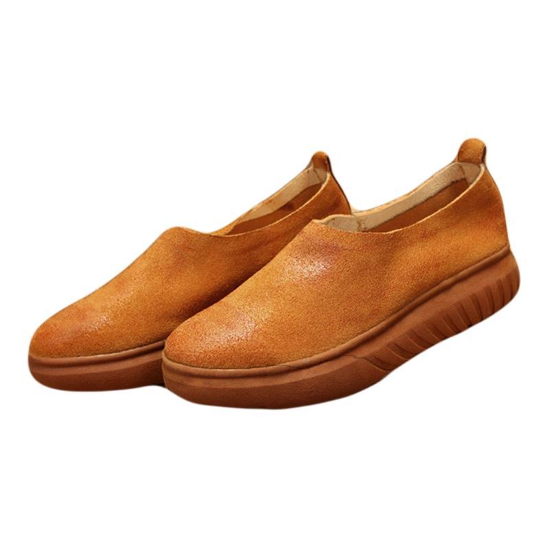 Babakud Leather Retro Soft Bottom Flat Casual Shoes 2019 July New 