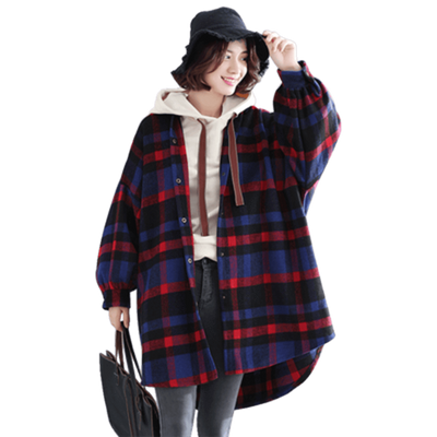 BABAKUD Plus Size Plaid Hooded Autumn Coat 2019 August New 