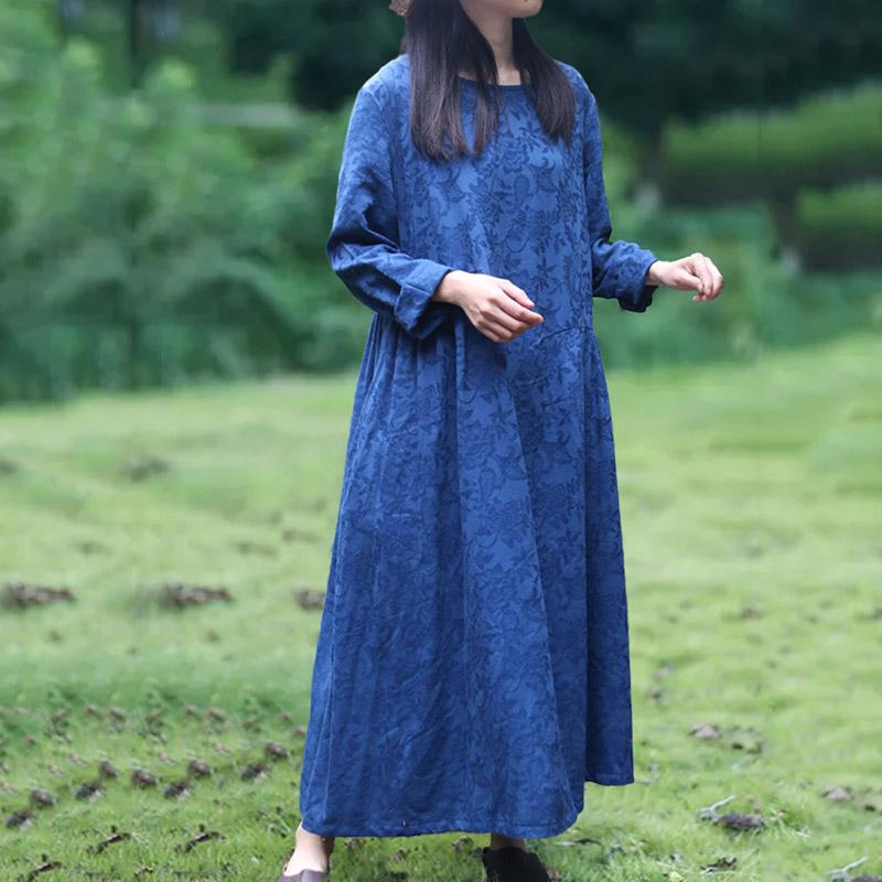 Babakud Printed Floral Cotton Linen Dress
