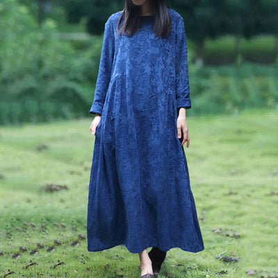 Babakud Printed Floral Cotton Linen Dress