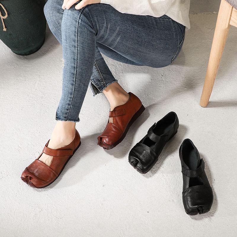 Babakud Retro Leather Split Toe Comfortable Velcro Shoes 2019 July New 