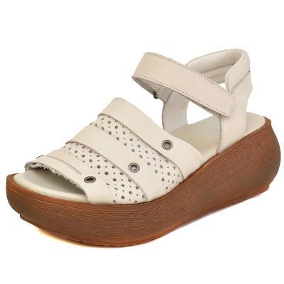 Babakud Retro Leather Thick Bottom Women Sandals Shoes Summer Sandals Cll 
