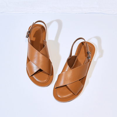 Babakud Simple Handmade Leather Casual Adjustable Buckle Sandals