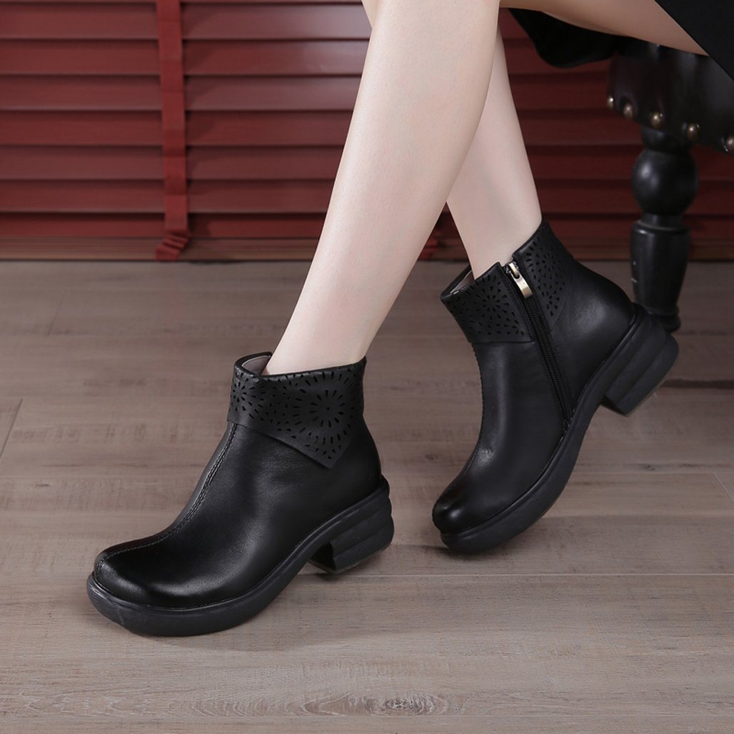 BABAKUD Soft Bottom Leather Thick Platform Waterproof Handmade Boots