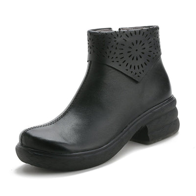 BABAKUD Soft Bottom Leather Thick Platform Waterproof Handmade Boots