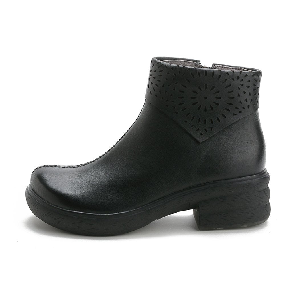 BABAKUD Soft Bottom Leather Thick Platform Waterproof Handmade Boots