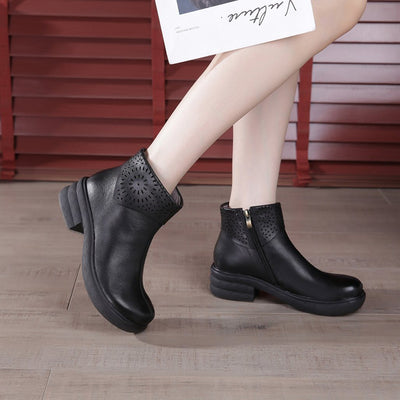 BABAKUD Soft Bottom Leather Thick Platform Waterproof Handmade Boots 2019 October New 