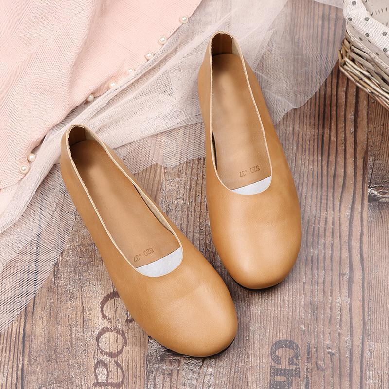 Babakud Solid Handmade Flats Casual Leather Shoes 33-41 2019 Jun New 