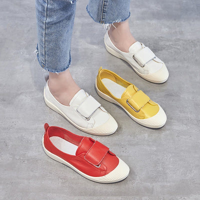Babakud Solid Leather Slip On Soft Casual Velcro Shoes 2019 July New 