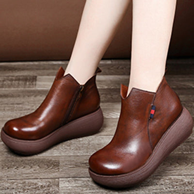 Babakud Solid Simple Platform Women Retro Ankle Boots 2019 November New 