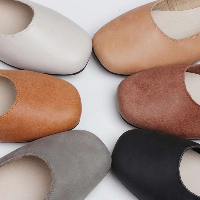Babakud Square Toe Handmade Flats Casual Shoes 33-41