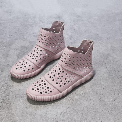 Babakud Summer Flat Hollow Leather Sandals Boots 2019 July New 35 Pink 