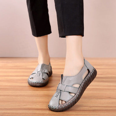 Babakud Summer Leather Flat Comfortable Hollow Out Shoes 2019 July New 
