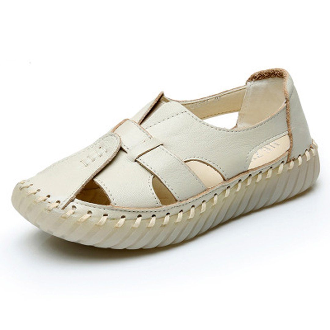 Babakud Summer Leather Flat Comfortable Hollow Out Shoes