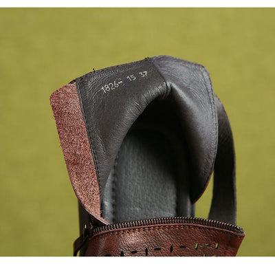 Babakud Summer Leather Platform Wedges Retro Roman Shoes