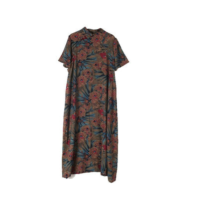 BABAKUD Summer Retro Chinese Style Loose Cotton Printed Robe Dress 2019 August New 