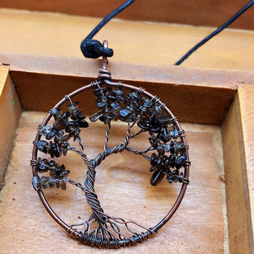 Babakud Tree Shape Roung Meatl Vintage Necklace ACCESSORIES One Size Black 