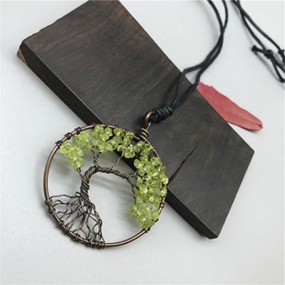 Babakud Tree Shape Roung Meatl Vintage Necklace ACCESSORIES One Size Light Green 