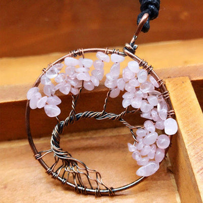 Babakud Tree Shape Roung Meatl Vintage Necklace ACCESSORIES One Size Pink 